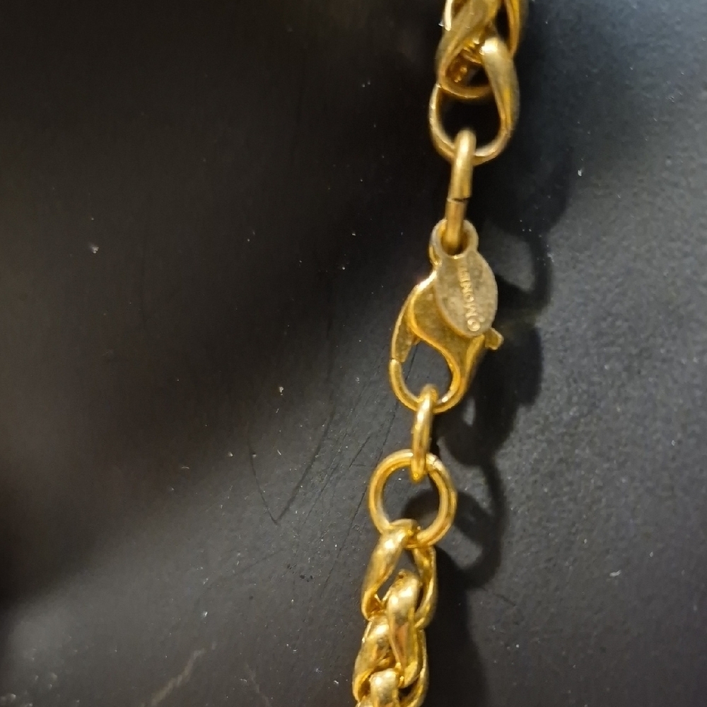 Vintage Monet Gold Tone Chunky Braided Necklace - Picture 7 of 8